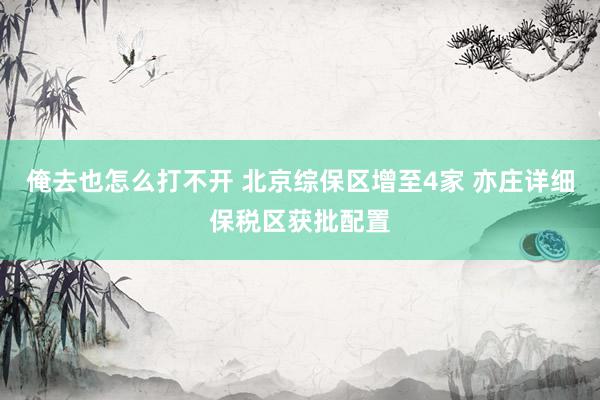 俺去也怎么打不开 北京综保区增至4家 亦庄详细保税区获批配置