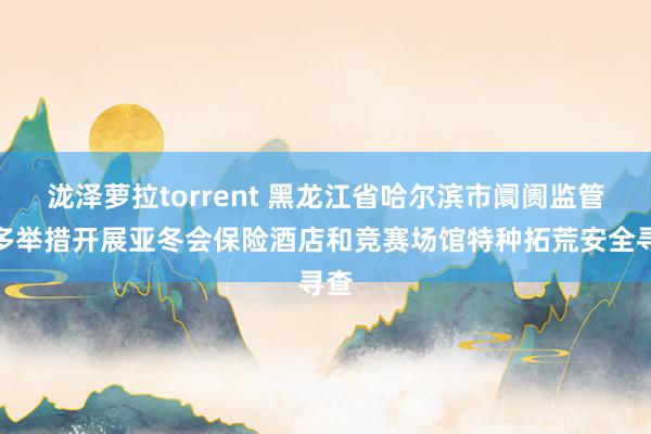 泷泽萝拉torrent 黑龙江省哈尔滨市阛阓监管局多举措开展亚冬会保险酒店和竞赛场馆特种拓荒安全寻查